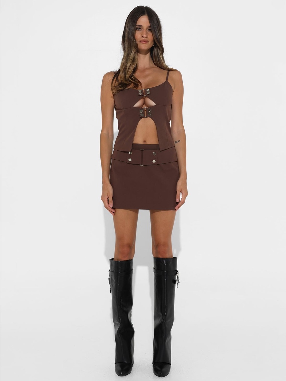 Ren Mini Skirt in Choc